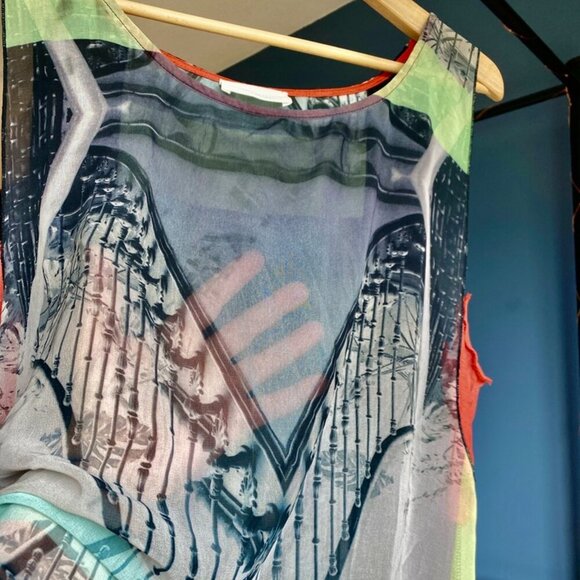 Zara Multicolour Print Sheer Tank Top - Picture 9 of 13